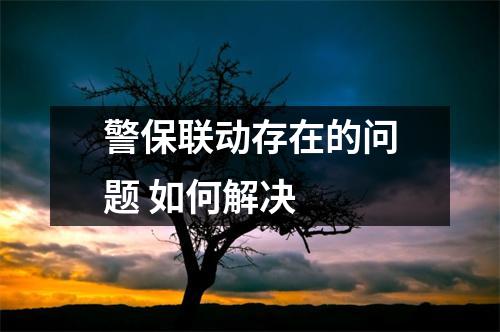 警保联动存在的问题 如何解决 