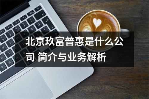 北京玖富普惠是什么公司 简介与业务解析