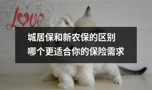 城居保和新农保的区别 哪个更适合你的保险需求
