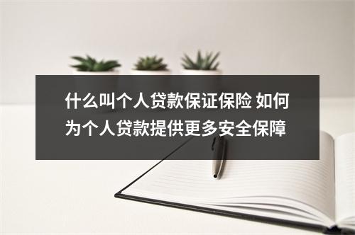 什么叫个人贷款保证保险 如何为个人贷款提供更多安全保障