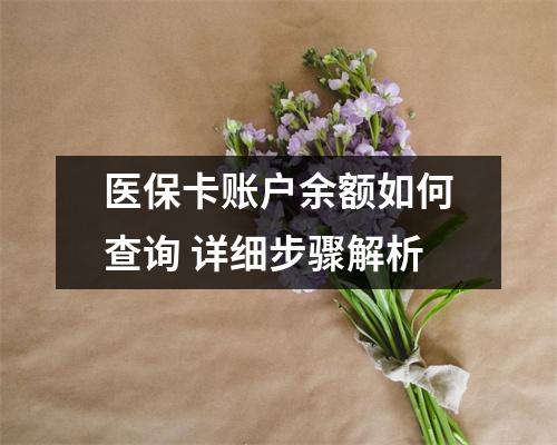 医保卡账户余额如何查询 详细步骤解析