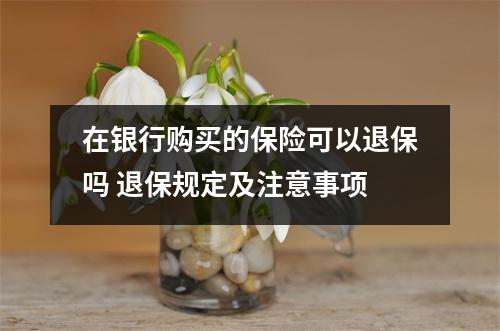 在银行购买的保险可以退保吗 退保规定及注意事项