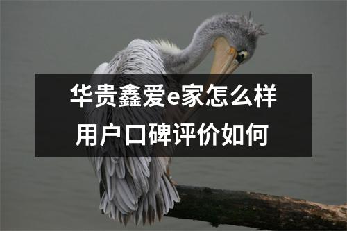 华贵鑫爱e家怎么样 用户口碑评价如何