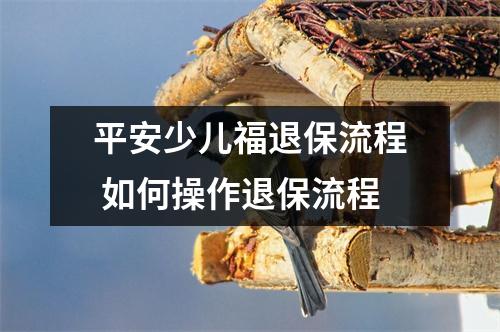 平安少儿福退保流程 如何操作退保流程