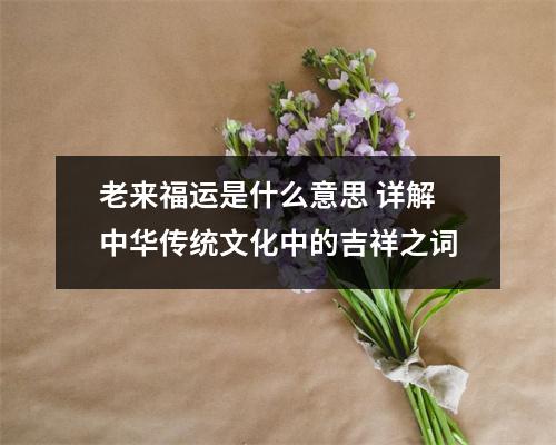 老来福运是什么意思 详解中华传统文化中的吉祥之词