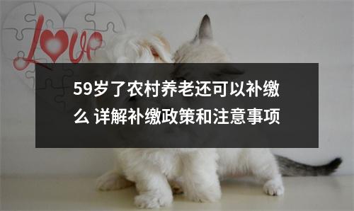 59岁了农村养老还可以补缴么 详解补缴政策和注意事项