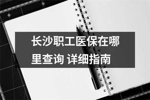 长沙职工医保在哪里查询 详细指南