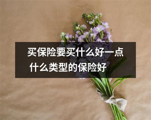 买保险要买什么好一点 什么类型的保险好 