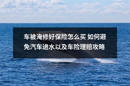 车被淹修好保险怎么买 如何避免汽车进水以及车险理赔攻略