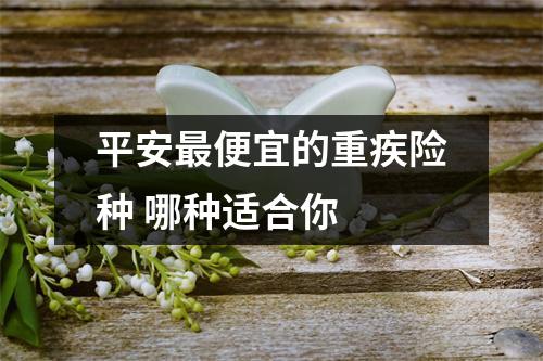 平安最便宜的重疾险种 哪种适合你 