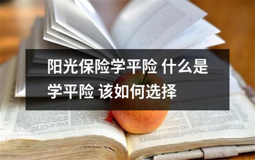 阳光保险学平险 什么是学平险 该如何选择 