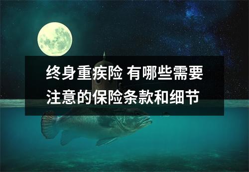 终身重疾险 有哪些需要注意的保险条款和细节