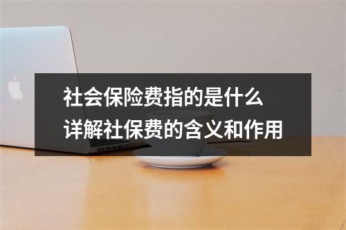 社会保险费指的是什么 详解社保费的含义和作用