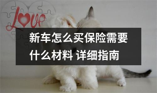 新车怎么买保险需要什么材料 详细指南