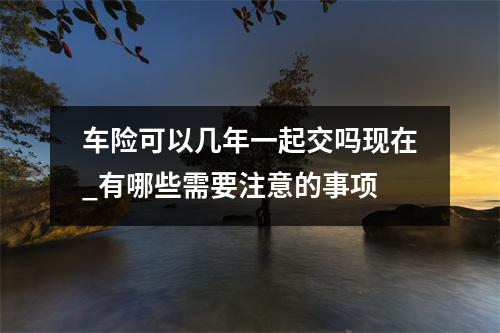 车险可以几年一起交吗现在_有哪些需要注意的事项