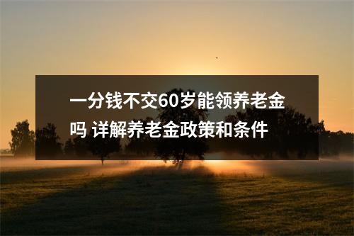 一分钱不交60岁能领养老金吗 详解养老金政策和条件