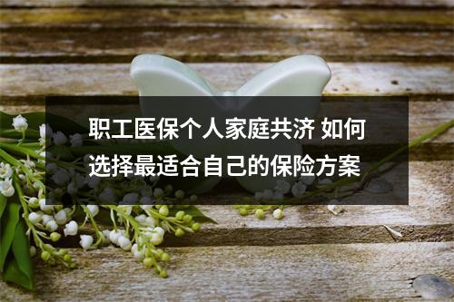 职工医保个人家庭共济 如何选择最适合自己的保险方案