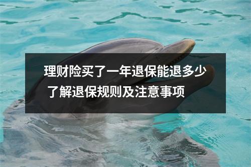 理财险买了一年退保能退多少 了解退保规则及注意事项