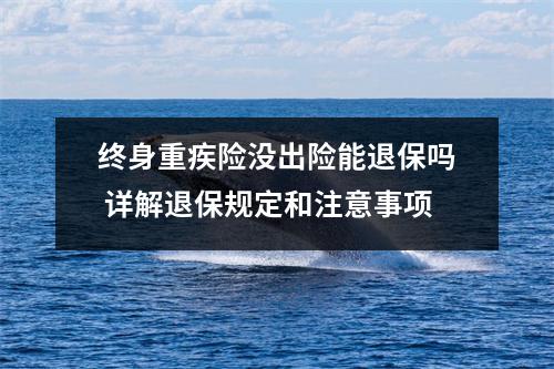 终身重疾险没出险能退保吗 详解退保规定和注意事项
