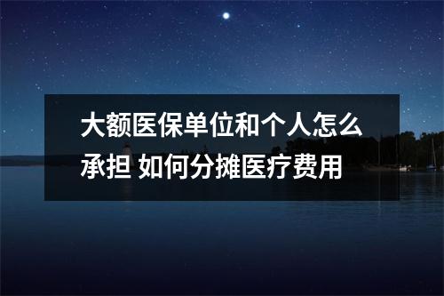 大额医保单位和个人怎么承担 如何分摊医疗费用