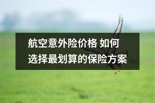 航空意外险价格 如何选择最划算的保险方案