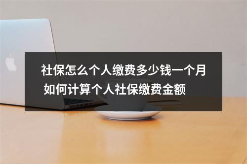 社保怎么个人缴费多少钱一个月 如何计算个人社保缴费金额