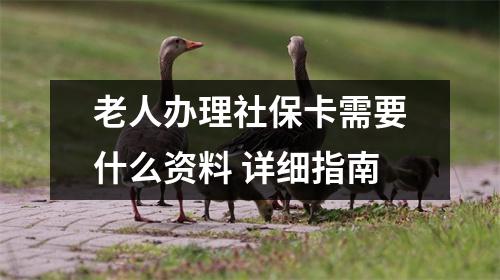老人办理社保卡需要什么资料 详细指南