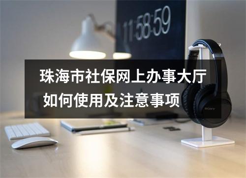 珠海市社保网上办事大厅 如何使用及注意事项
