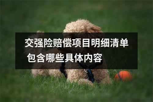 交强险赔偿项目明细清单 包含哪些具体内容 