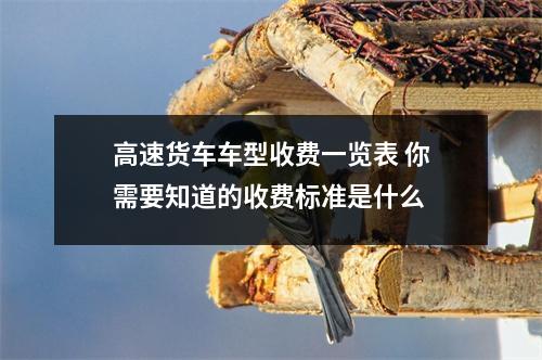 高速货车车型收费一览表 你需要知道的收费标准是什么 