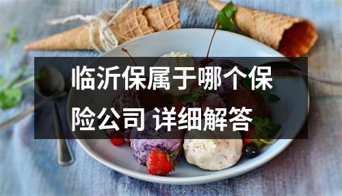 临沂保属于哪个保险公司 详细解答