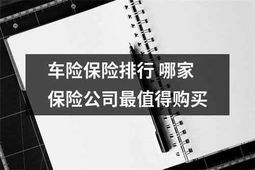 车险保险排行 哪家保险公司最值得购买