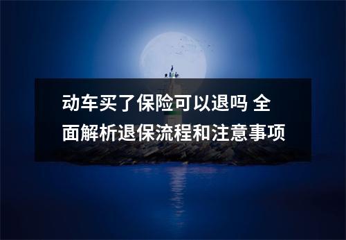 动车买了保险可以退吗 全面解析退保流程和注意事项