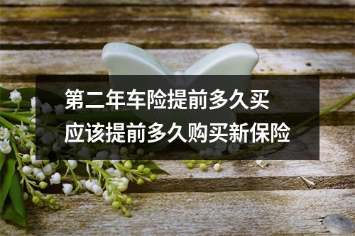 第二年车险提前多久买 应该提前多久购买新保险
