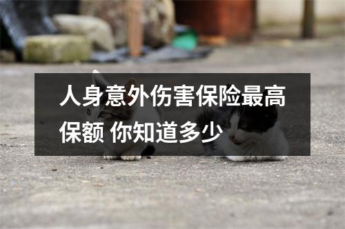 人身意外伤害保险最高保额 你知道多少 