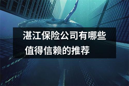 湛江保险公司有哪些 值得信赖的推荐