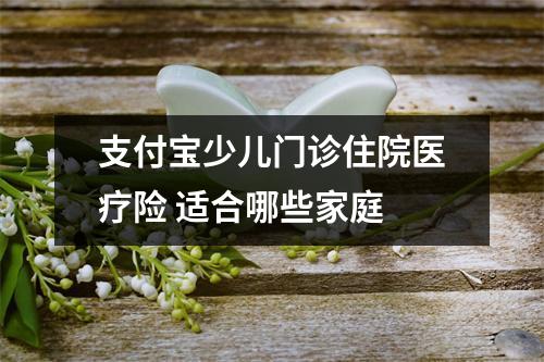 支付宝少儿门诊住院医疗险 适合哪些家庭 