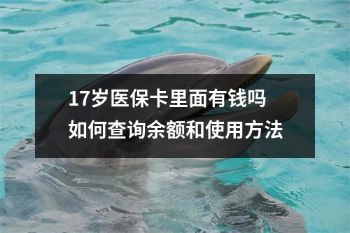 17岁医保卡里面有钱吗 如何查询余额和使用方法