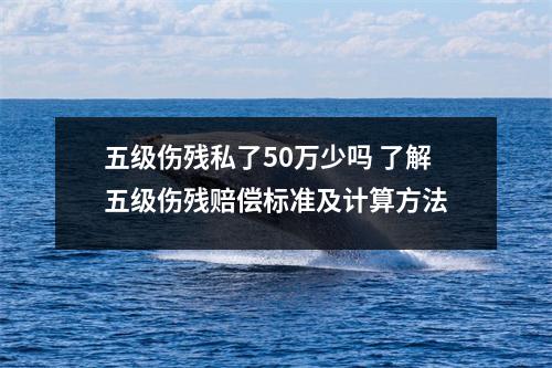 五级伤残私了50万少吗 了解五级伤残赔偿标准及计算方法
