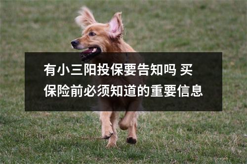 有小三阳投保要告知吗 买保险前必须知道的重要信息