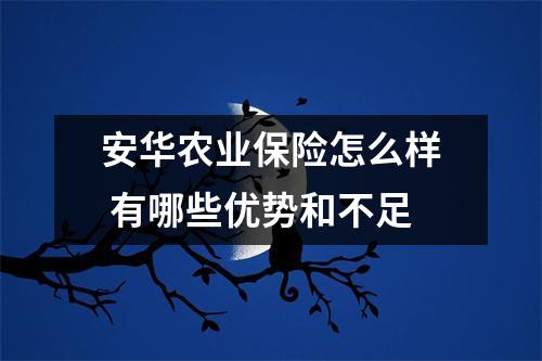 安华农业保险怎么样 有哪些优势和不足