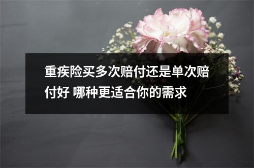 重疾险买多次赔付还是单次赔付好 哪种更适合你的需求