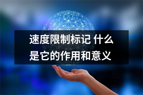 速度限制标记 什么是它的作用和意义