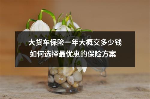 大货车保险一年大概交多少钱 如何选择最优惠的保险方案