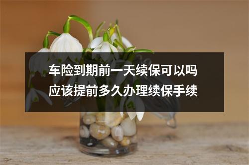 车险到期前一天续保可以吗 应该提前多久办理续保手续