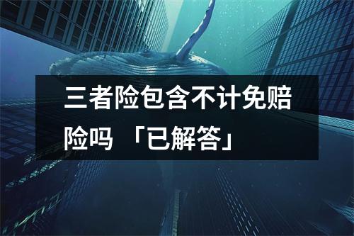 三者险包含不计免赔险吗 「已解答」