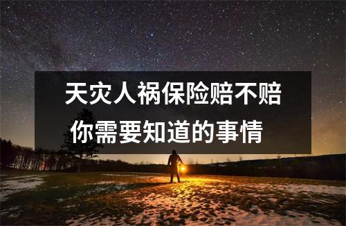 天灾人祸保险赔不赔 你需要知道的事情