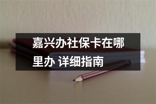 嘉兴办社保卡在哪里办 详细指南