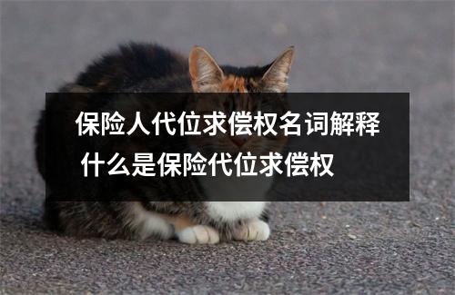 保险人代位求偿权名词解释 什么是保险代位求偿权