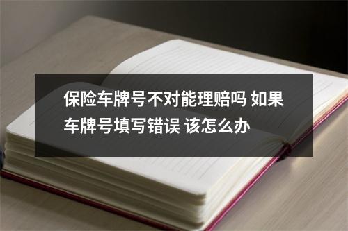 保险车牌号不对能理赔吗 如果车牌号填写错误 该怎么办